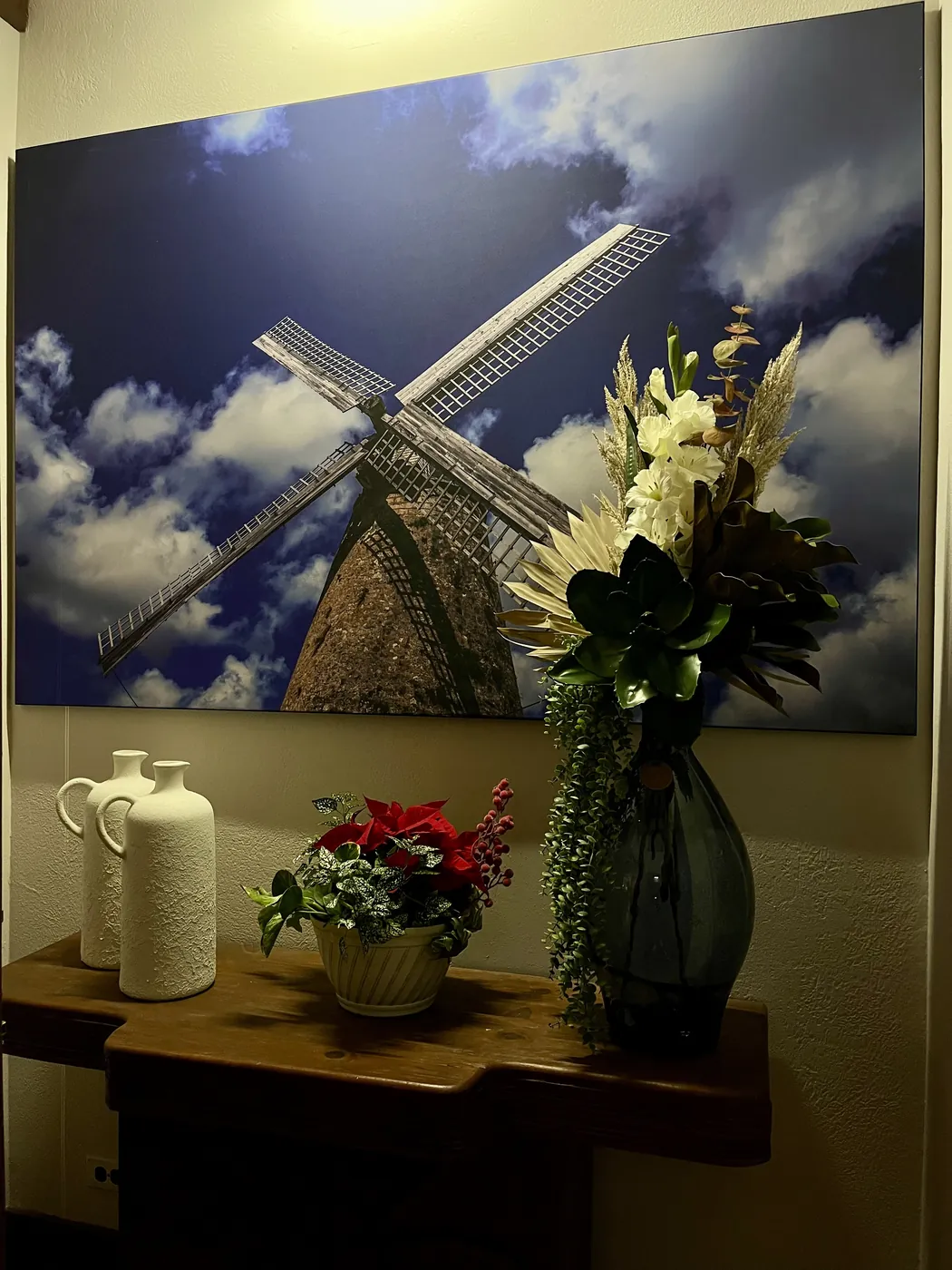 Decorative windmill artwork inside El Molino
